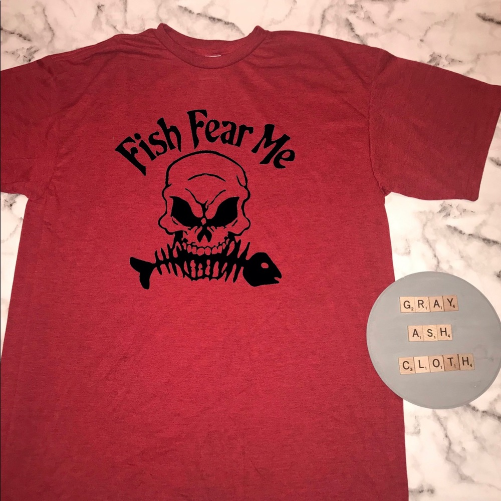 Fishing fish fisherman shirt. Fish fear me. NEW